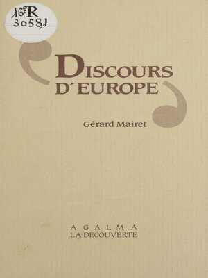cover image of Discours d'Europe ou Souveraineté, citoyenneté et démocratie